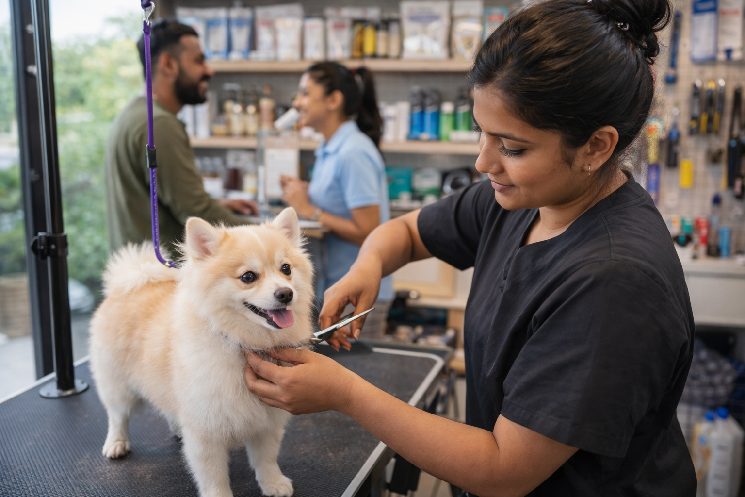pet groomer and their customer satisfaction